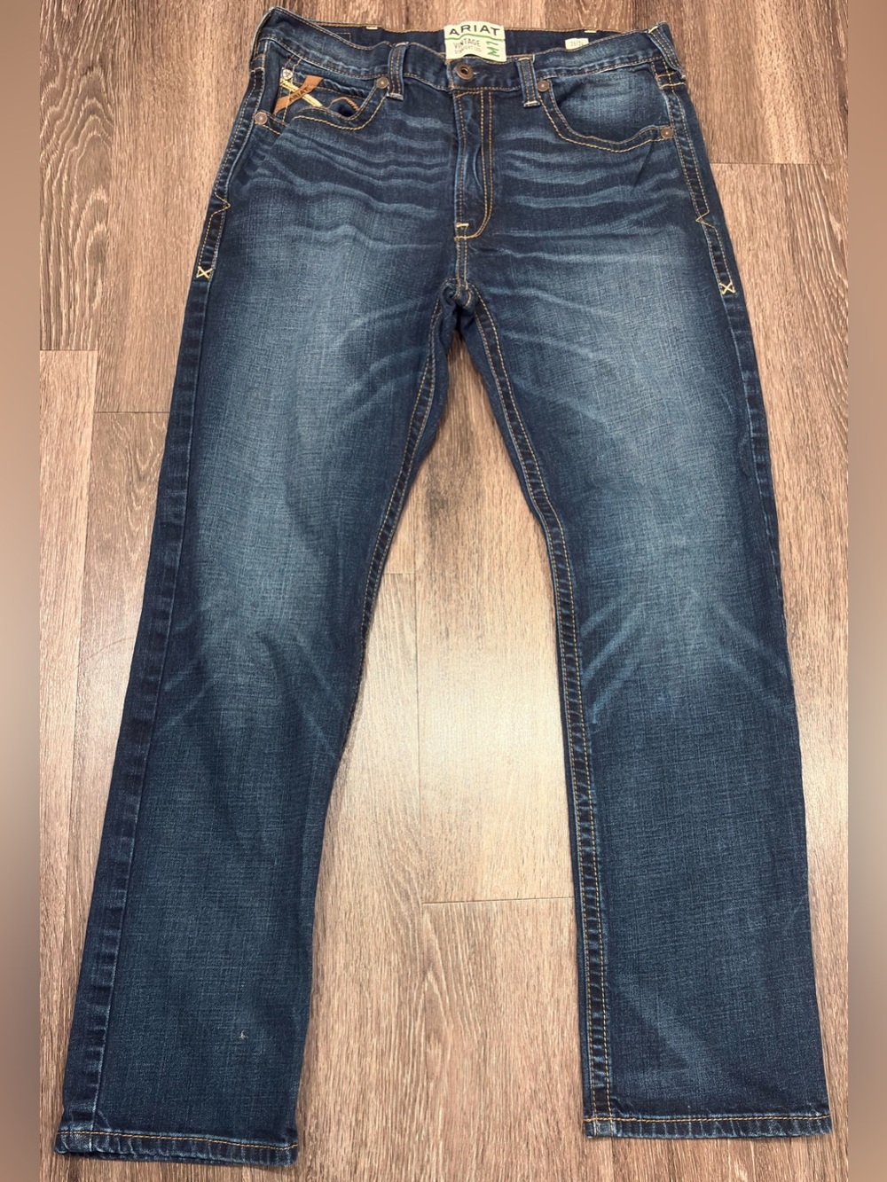 ARIAT MEN'S M7 ROCKER SUMMIT SLIM STRAIGHT STRETCH DENIM JEANS Size 36/34